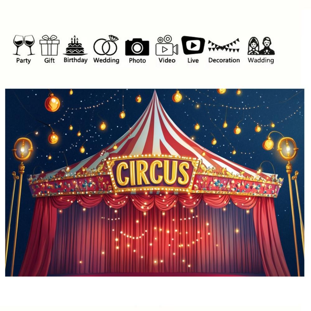 Circus Carnival Party Background Fabric Carnival Theme Party Decoration Kids Boys Girls Birthday Party Home Photography Backdrop