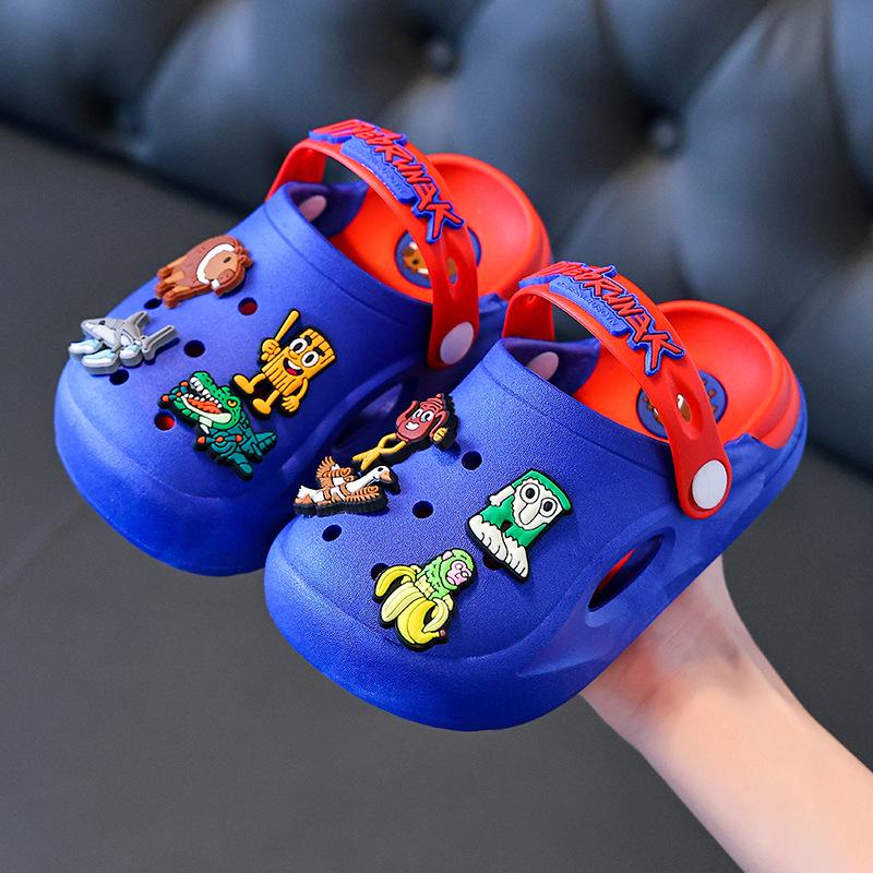 2026 Kids' Non-Slip Summer Clogs, Soft-Soled Sandals, Classic Mountains and Seas Design for Boys (0-8 Years)