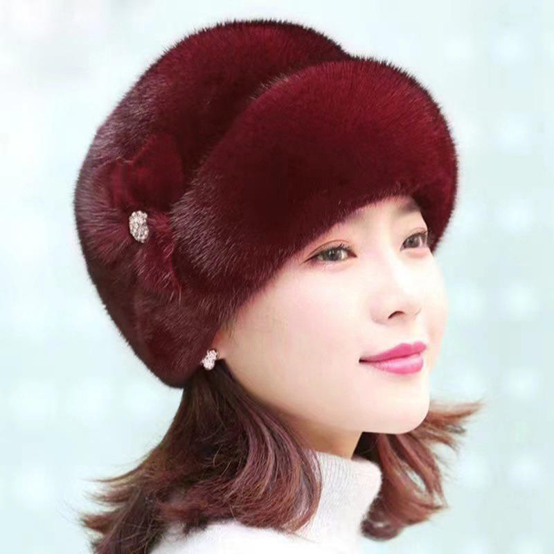 Nuovo cappello caldo invernale imitazione pelliccia di visone cappelli per le donne paraorecchie pescatore cappello scaldaorecchie floreale bacino berretto