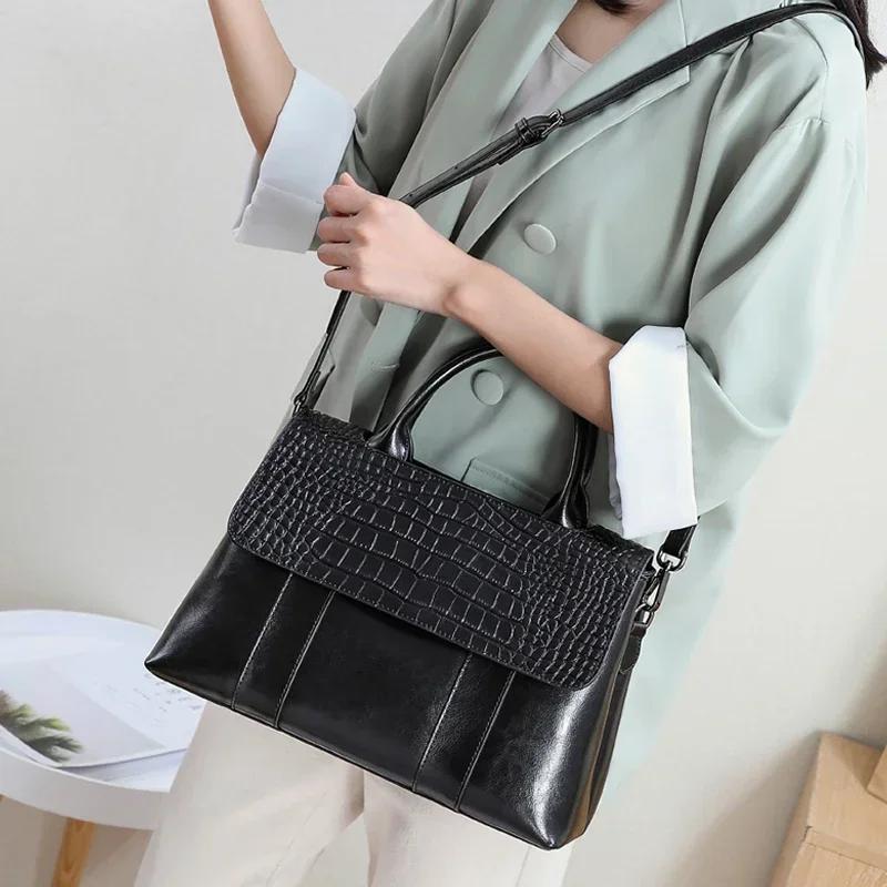 Women's Cow Real Leather Crossbody Bag Female Cowhide Designer Luxury Shoulder Bags Ladies Casual Retro Large Capacity Handbag