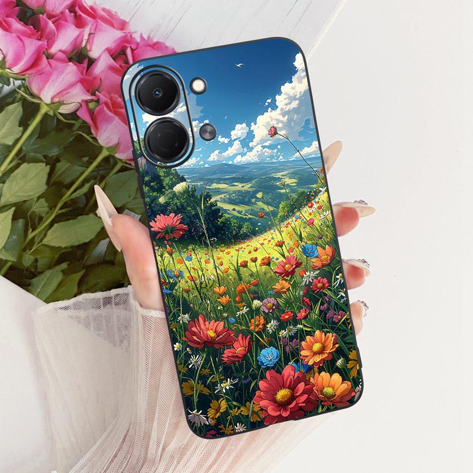 For Tecno Spark Go 3 Case Cover Fashion Butterfly Luxury Cute Painted Black Silicone Bumper For Tecno Spark Go3 KN3 Phone Casing