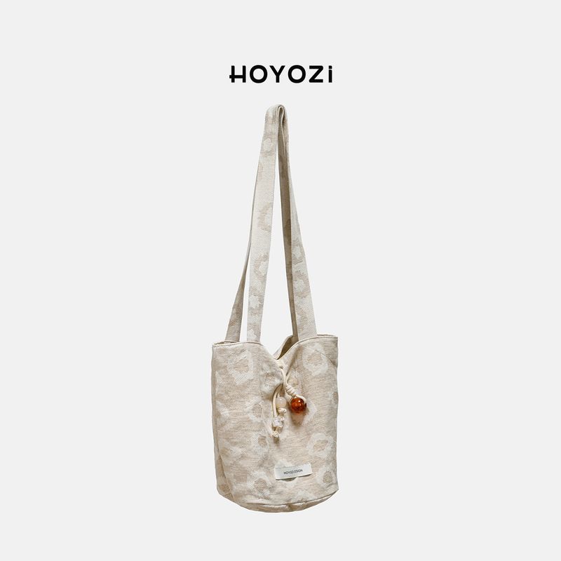 

[Xiaoyoujia Bag] Hoyozi Original Summer Canvas Bucket Bag Women s 2025 New Arrival Underarm Bag Beige [new]]