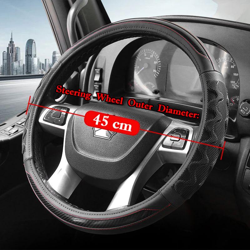Bus Truck Lorry Van Leather Car Steering Wheel Cover 42 45 47 CM For Dongfeng SANY SCANIA IVECO ISUZU Volvo MAN Renault DAF Hino