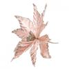 Christmas Flower 25cm Decor Glitter Hanging Plastic