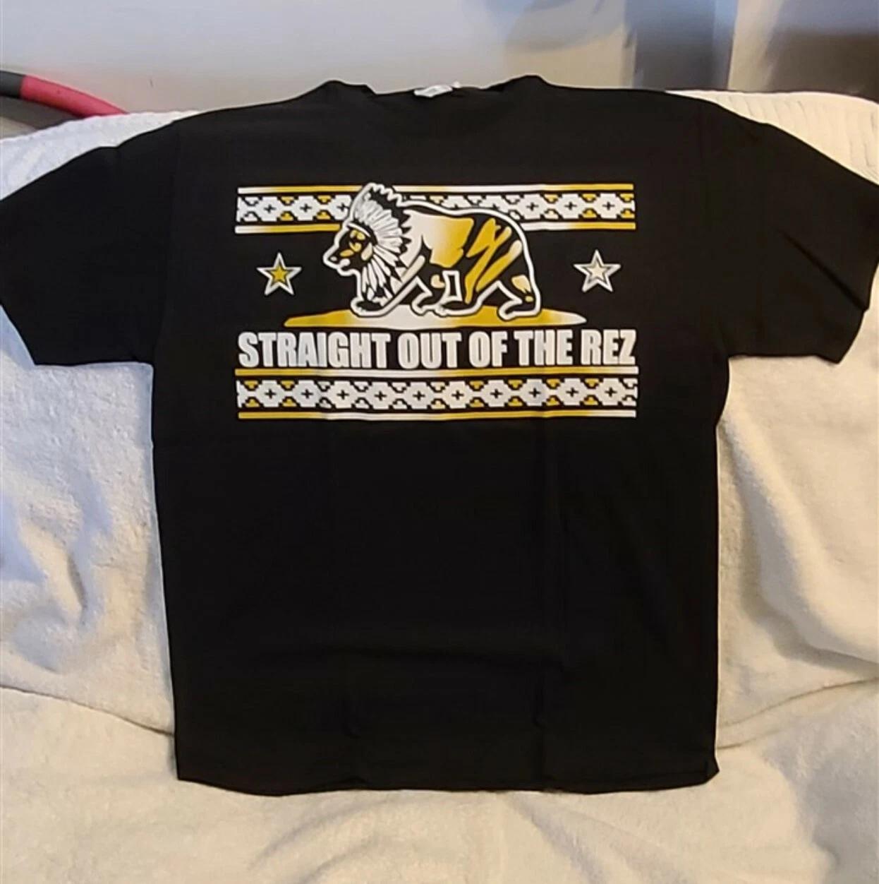 INDIAN BEAR STRAIGHT OUT OF THE REZ NATIVE AMERICAN FUNNY T-shirt S