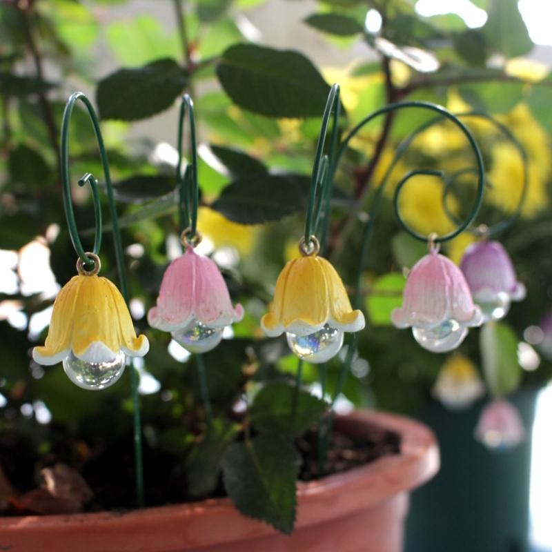 Beautifully Crafted Flower 9Pieces Quality Resin Orchids Garden Stakes Decorations for Indoor Outdoor Decoration