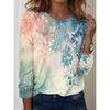 Fashion Women's Flower Graphic O-Neck Long Sleeve T-Shirt Y2k Casual Tops Womens Clothing Harajuku Female Clothing Pullover