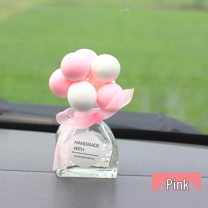 Macaron Glass Car Perfume Ornament with Colorful Confession Balloon Design