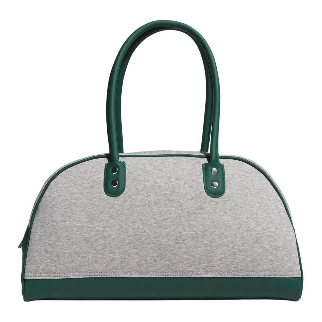 Adidas Cotton With Recycled Polyester Boston Bag Handbag Regular Unisex Medium Heather Gray & Green JF6254
