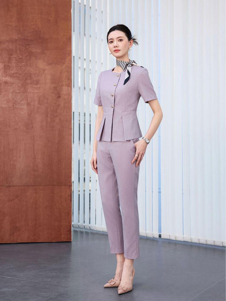 Women's Chic Summer Short-Sleeve Business Two-Piece Set