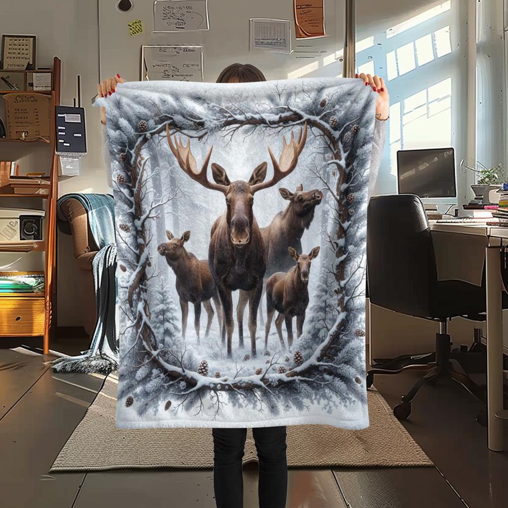 1Pc Cartoon Print Flannel Blanket, High Quality Comfortable for All Seasons, Home Decor, Warmth and Comfort, Perfect for Christmas Birthday Gift