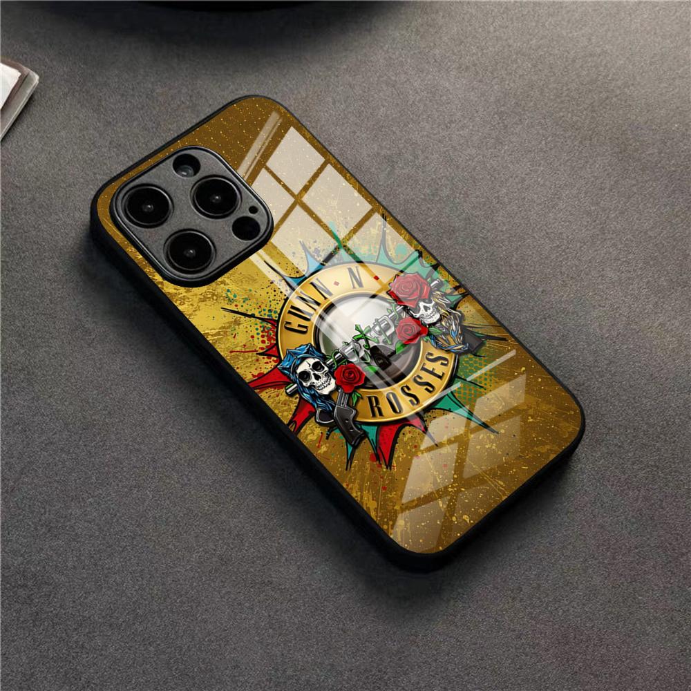 Band G-Guns N Roses Phone Case For 17 Pro Max IPhone 16 Pro 14 12 11 13 Mini X XR XS 15 Plus SE Glass Cover