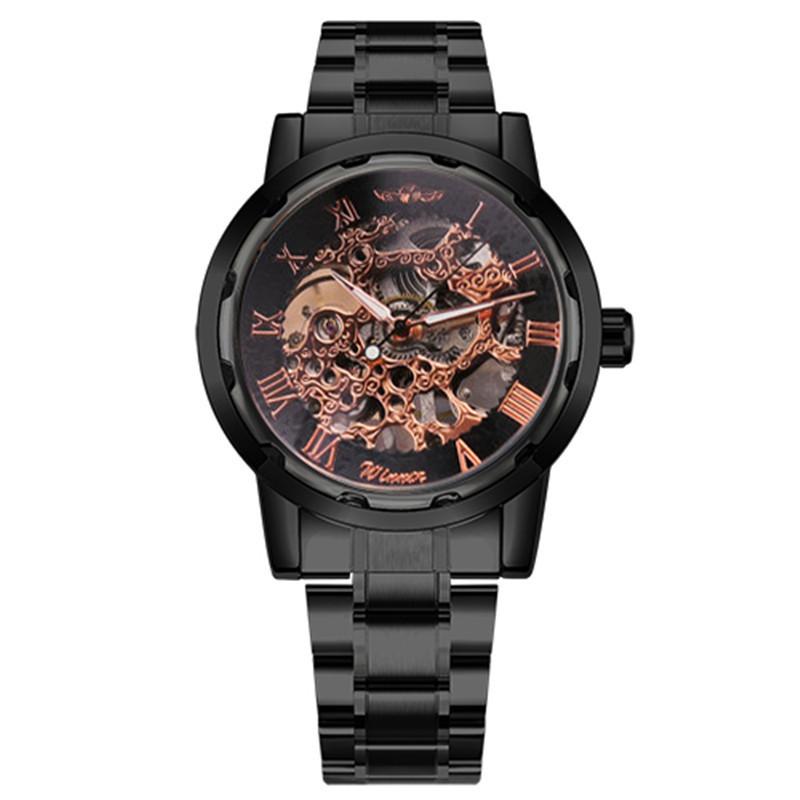 18 Colors Winner Men'S Fashion Business Casual Hollow Room Gold Strap, Manual Mechanical Watch