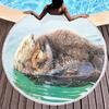 Seeotter Rundes Strandtuch mit Quasten Mikrofaser Saugfähig Schnelltrocknend Sandfrei Picknickdecke Meditationsmatte Schwimmbadhandtuch