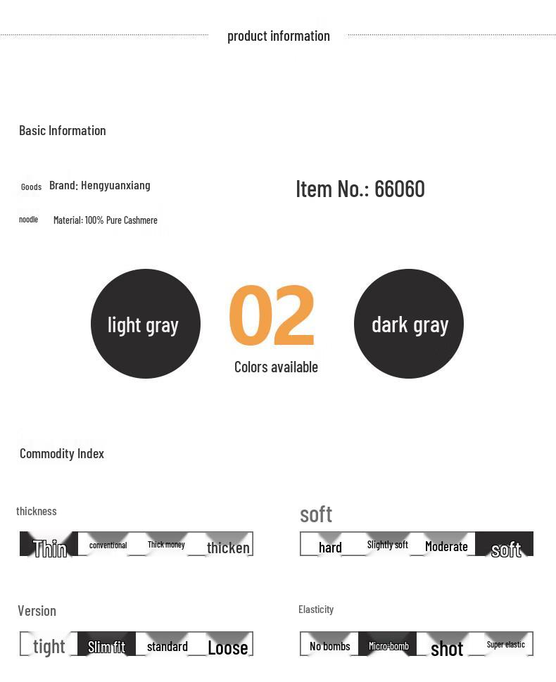 Hengyuanxiang Men's Fine Spun Pure Cashmere Round Neck Thin Sweater