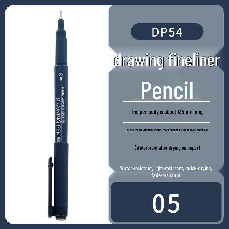 Lion Art Waterproof Syringe Pen for Manga & Line Drawing, Black, 0.05-0.1mm