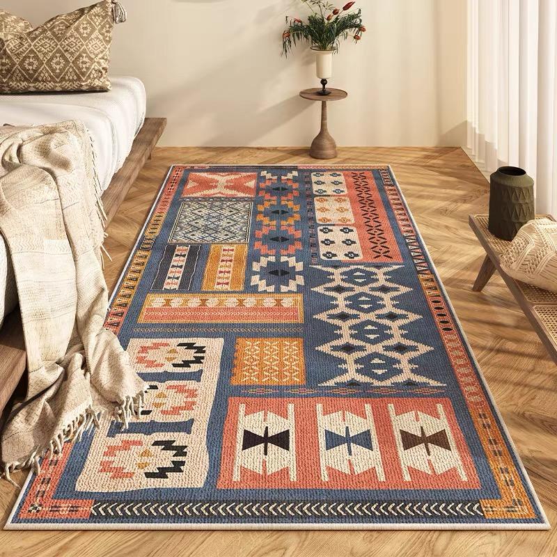 Nordic Boho Crystal Velvet Carpet Bedroom Superior Bedside Carpet Living Room Sofa Foot Mat Coffee Table Non-Slip Mat