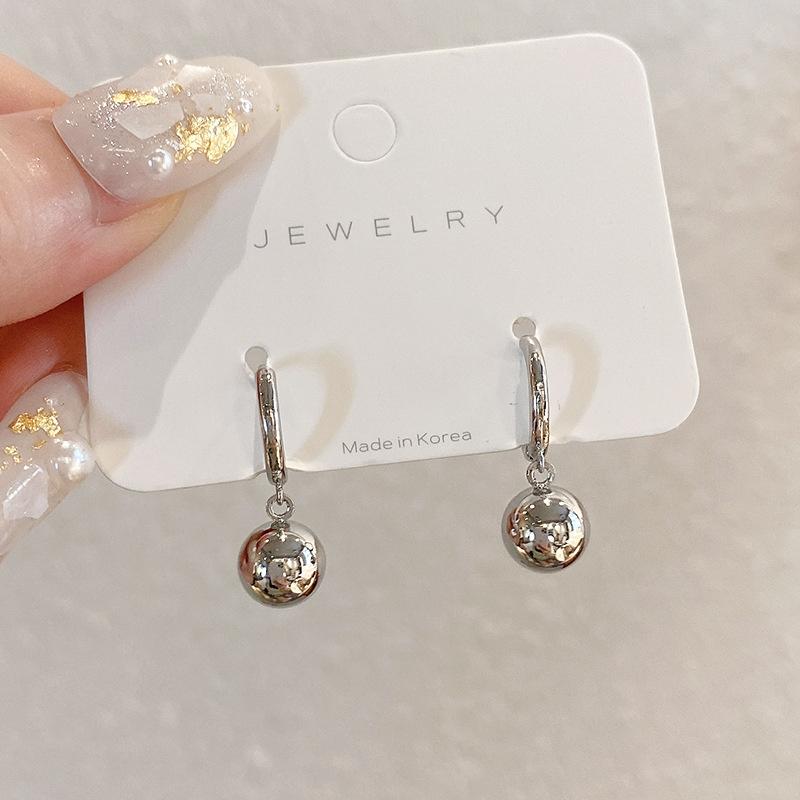 

Vintage Small Smooth Ball-Shape Drop Dangle Earring for Women Creative Gold Color Pendant Earring Charming Female Ear 2023 New