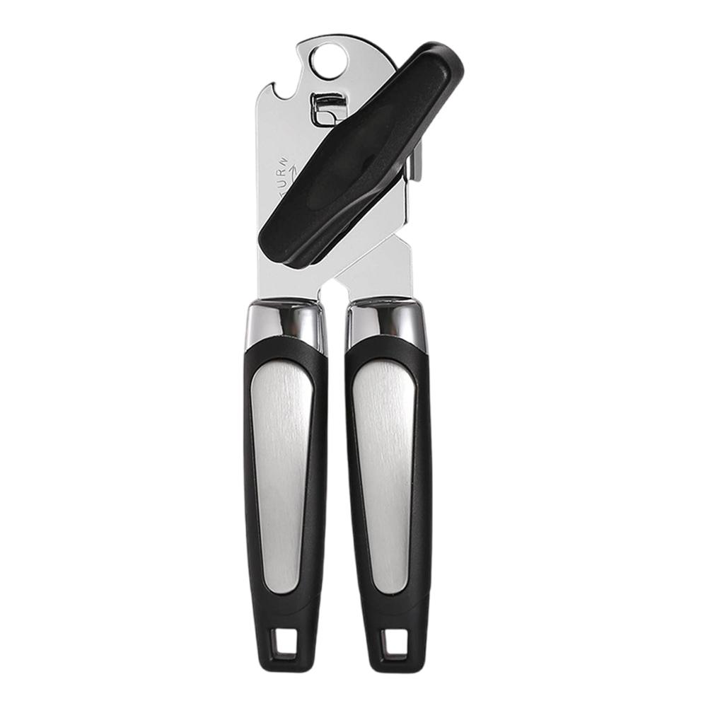 Stainless Steel Manual Can Opener Anti-Slip Handle Multifunctional Grip Opener Side Cut Tins Bottle Opener Kitchen Utensils