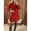 2025 Women’s European & American Pleated Long-sleeve Autumn Suit Dress