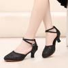Women's Glitter Latin Dance Shoes Ballroom Tango Salsa Tap Latin Dancing Heels for Ladies Black Latin Sandalias De Mujer