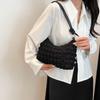 New fashionable versatile pleated bag cream bubble grid armpit bag fresh women's shoulder bag