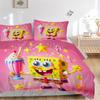 Set de așternut SpongeBob cu Milkshake și Stele - Set de 3 Piese Huse Pilote Cadou pentru Dormitor, Include Fără Cearșaf B147