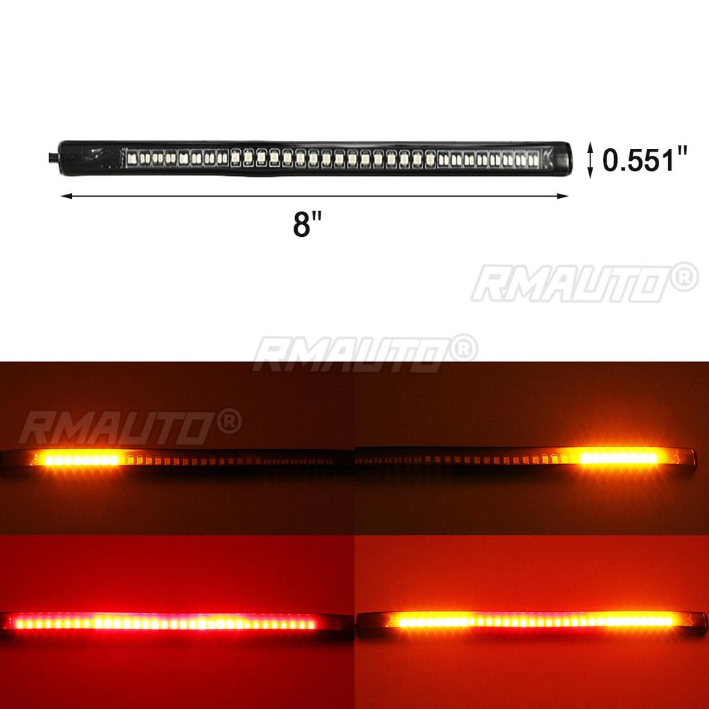 12V Motorcycle Safety 32LED Strip Light Running Rear Brake Turn Signal Flexible Motorcycle Signal Lamp