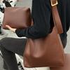 Retro Versatile Large-capacity Mother and Child Bag Lazy Bucket Bag Simple Soft Collapsed Shoulder Messenger Bag Fashionable Tote Bag