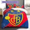 FC Basel 1893 Set cu cuvertură și fețe de pernă Decor Acasă Cadou de Ziua de Naștere (1 * husă de pilotă + 2 * fețe de pernă, fără miez)