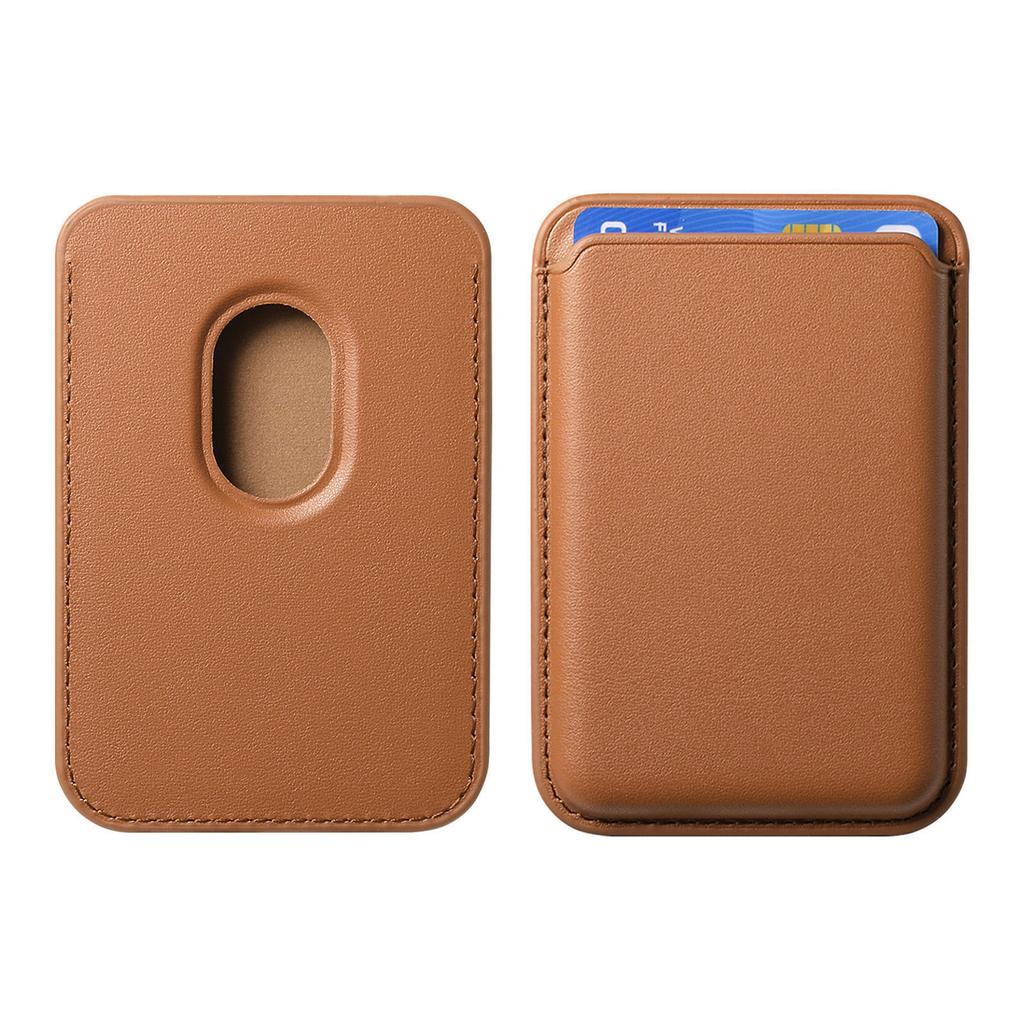 Official magnetic leather card bag, suitable for iPhone16 back sticker Magsafe magnetic card sleeve, plain leather Apple wallet.
