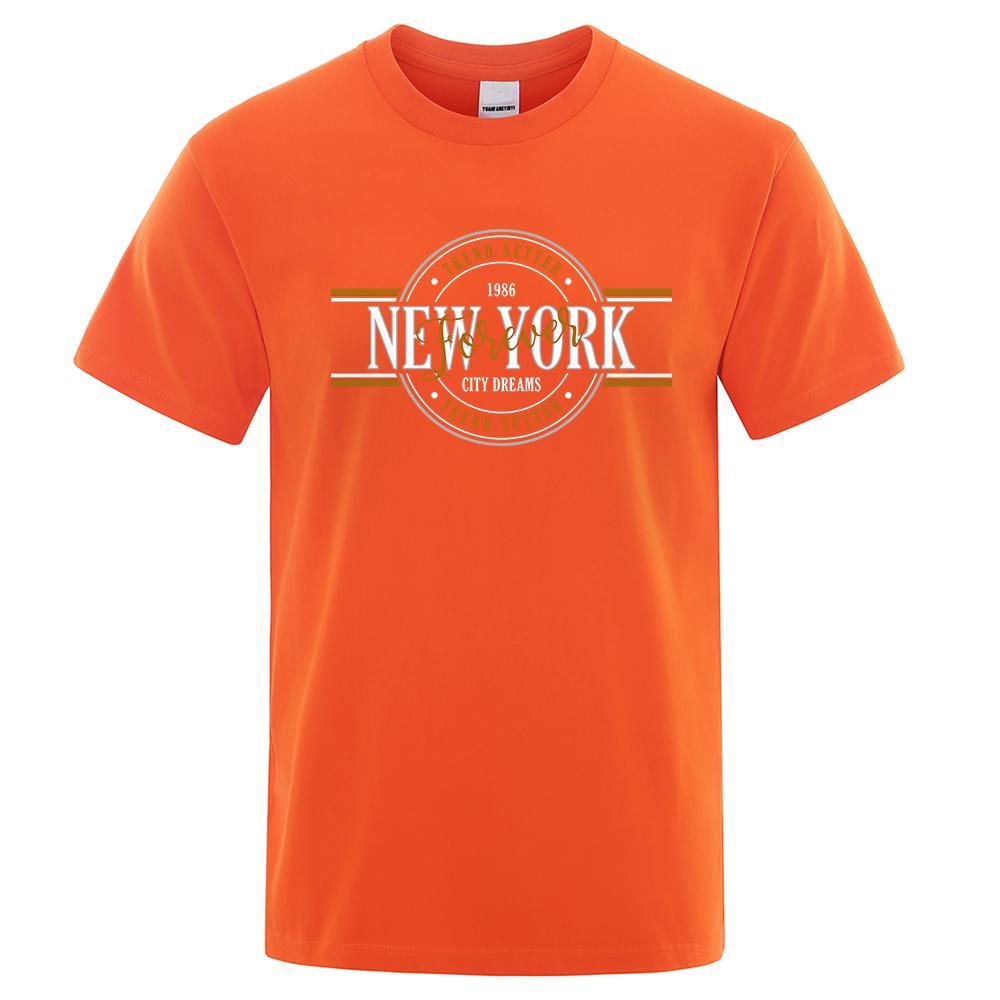 Trend Setter 1986 New York City Dreams Men T-Shirts Fashion Oversize Clothing Breathable Tops Harajuku Tee Clothes Streetwear