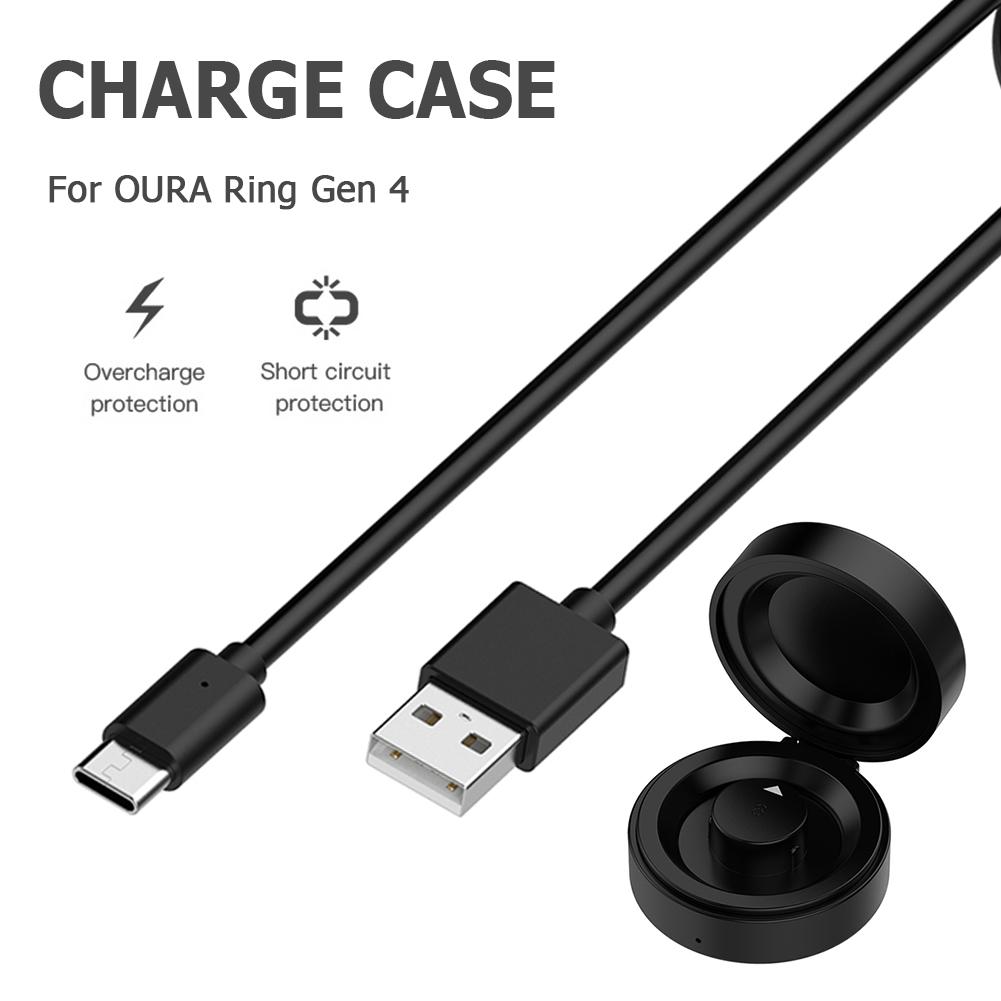 Kabellose Smart Ring Ladehülle Für Oura Ring Gen 4 Ladestation Tragbare Ladebox mit USB-C-Kabel Ladehülle