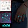 Electric Sound Festival Waterproof Blue Luminous Rainbow Tattoo Stickers