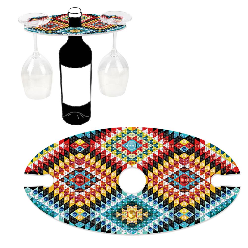 Wine Bottle Holder 5D DIY Diamond Art Wine Bottle Rack Acrylic Special Shaped Pattern Wine Glass Storage Holder for Table Decor