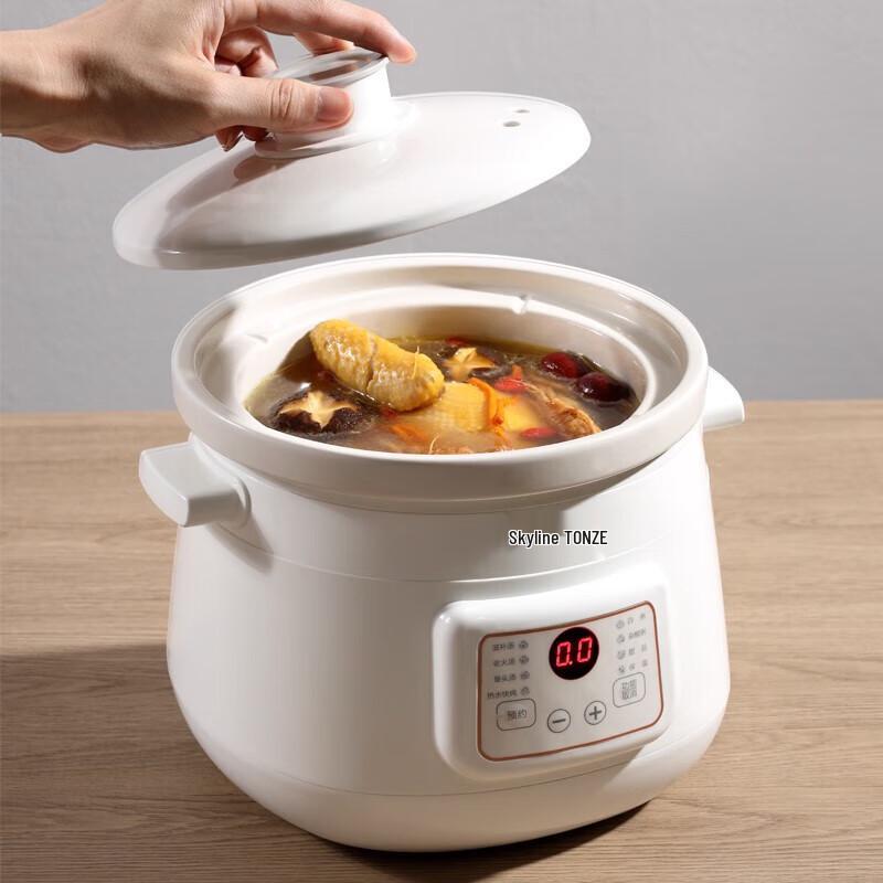 Tianji 2L White Ceramic Electric Slow Cooker CN plug (adapter included)
