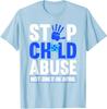 Stop Child Abuse April Awareness Blue Hand Pinwheel Unisex T-Shirt