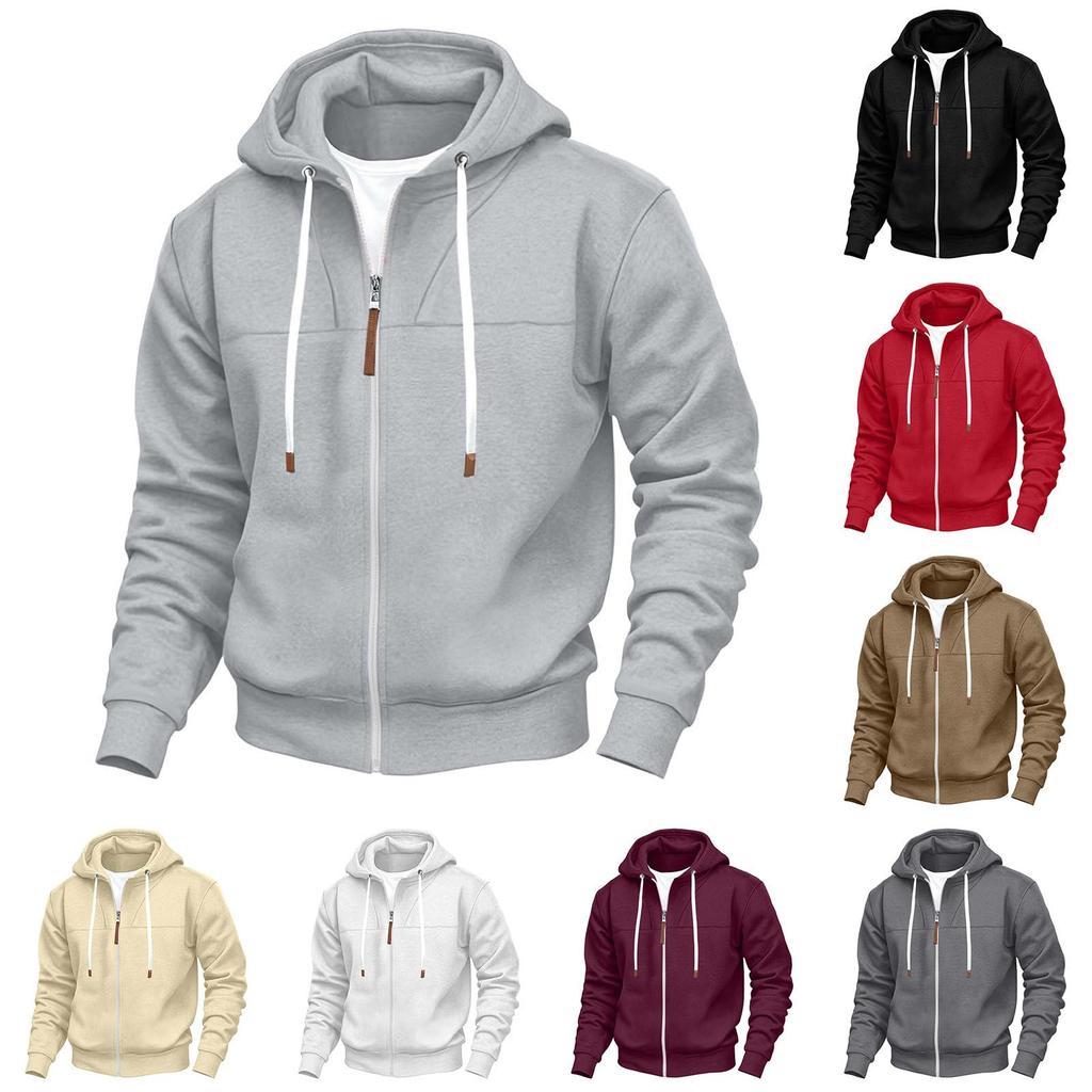 Men's -Lined Zip-Up Hoodie Sweatshirt Color for Daily Wear and Outdoor Activities