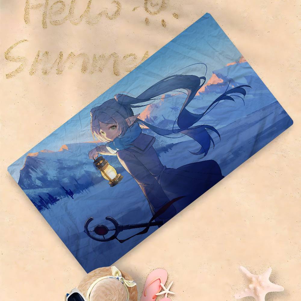 Japanese F-Frieren Anime Microfiber Beach Towel Absorbent Quick dry Soft Yoga Swimming Resort Mountain Climbing Towel