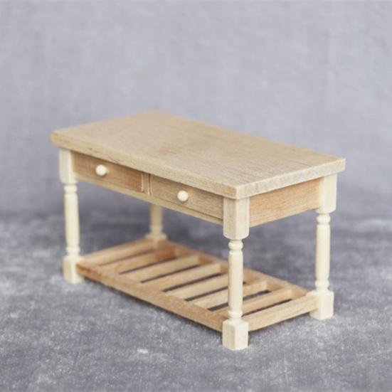 1/12 Dollhouse Mini 2-drawer Dinning Table Furniture Model Kitchen Scene Decor