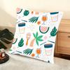 Cocktail Pattern Cushion Cover Soft Short Plush Pillow Cover Smooth Cozy Texture Aesthetic Cushion Case Home Decor