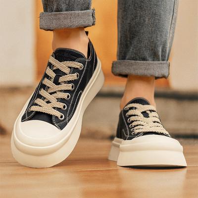 Fashion New Casual Men's Leather Board Shoes Trendy Minimalist Design Style Daily Office Outdoor Fashion Party Youth Quality Black Shoes