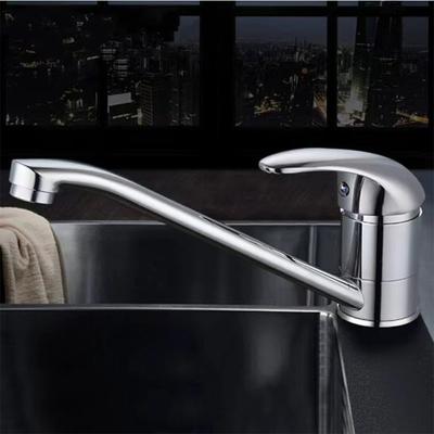 Bathroom Faucet Modern Polished Chrome Plated Single Handle Swivel Kitchen Tap