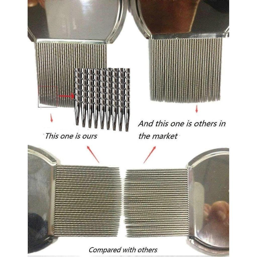 Lice Comb Stainless Steel Professional Lice Combs and Head Lice Treatment to Effectively Get Rid of Hair Lice and Nits, Best Results for Infection and
