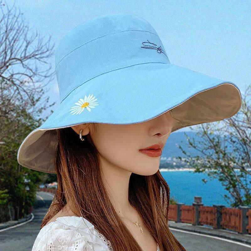 Women's Sun Hat - Sun Protection Cycling Cap  Double-sided Breathable Fisherman Hat Wide Brim Summer Hat for Women