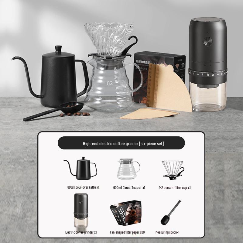 Manual Pour Over Coffee Maker Set with Hand Grinder and Filter Cup