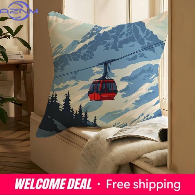 Ski Resort Prop Pillow Case Printing Pillowcase Living Room Sofa Cushion Cover Bedroom Room Decor