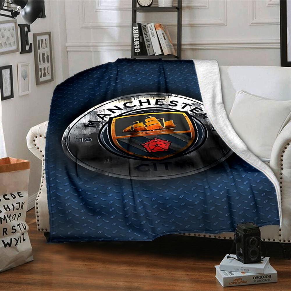 Manchester City Crest Blankets Flannel Printed Breathable Warm Throw Blanket for Home Office Bedspreads 0708a22
