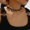 Personalized Street Shot Hip-hop Style Rivet Black Chain Necklace Trendy Men And Women Punk Exaggerated Clavicle Chain