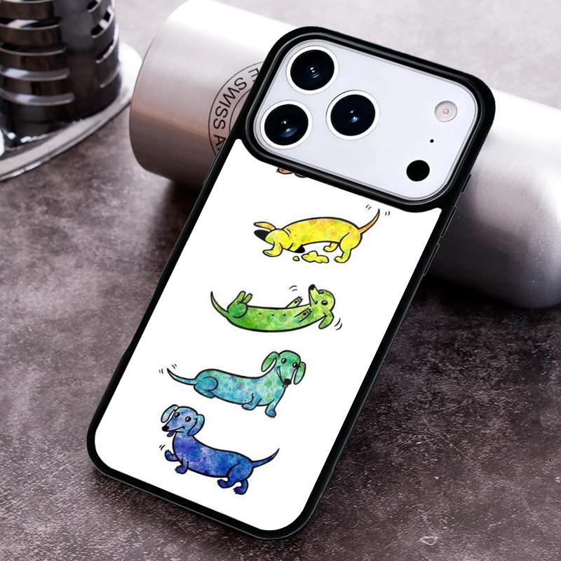 Sausage Dog Dachshund Art Phone Case For iPhone 17,16e,15,14,13,12,11,Mini,Pro,MAX Soft Silicone Cover
